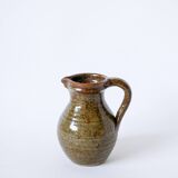 Small pitcher in dark brown glazed stoneware 1970