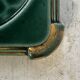 Art Deco bottle coaster in speckled green glazed ceramic and