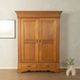 Classic Biedermeier wardrobe made of solid oak around 1840