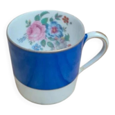 Vintage moka cup Robert Haviland & Le Tanneur Limoges cobalt blue floral decoration