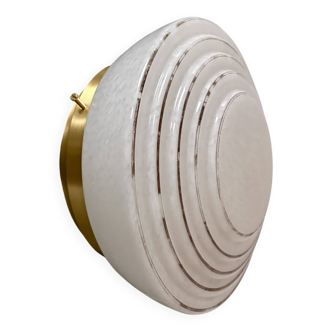 vintage glass globe wall or ceiling light from Clichy in white