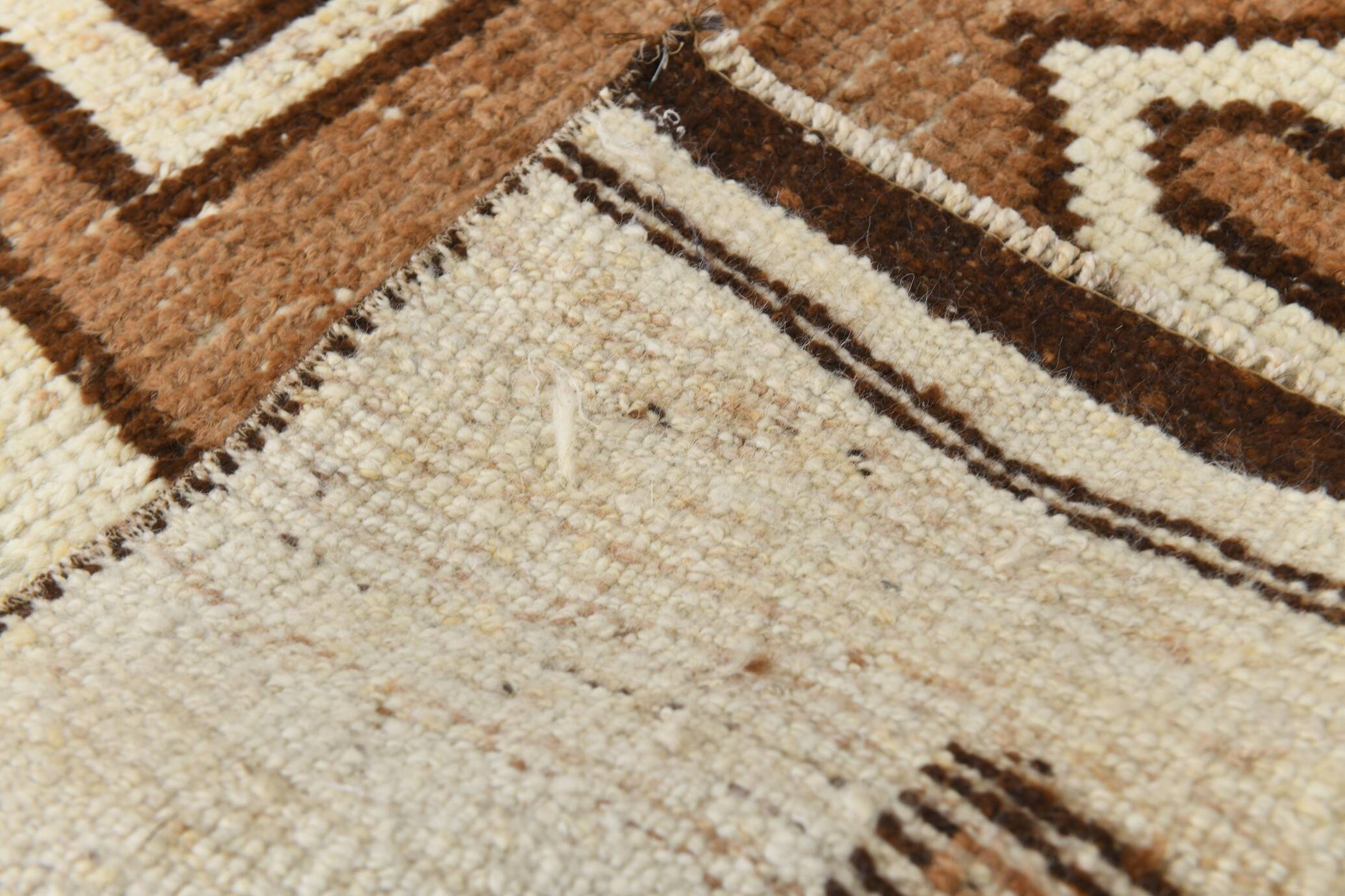 Beige Brown Oriental Persian Runner Rug, 88x351Cm