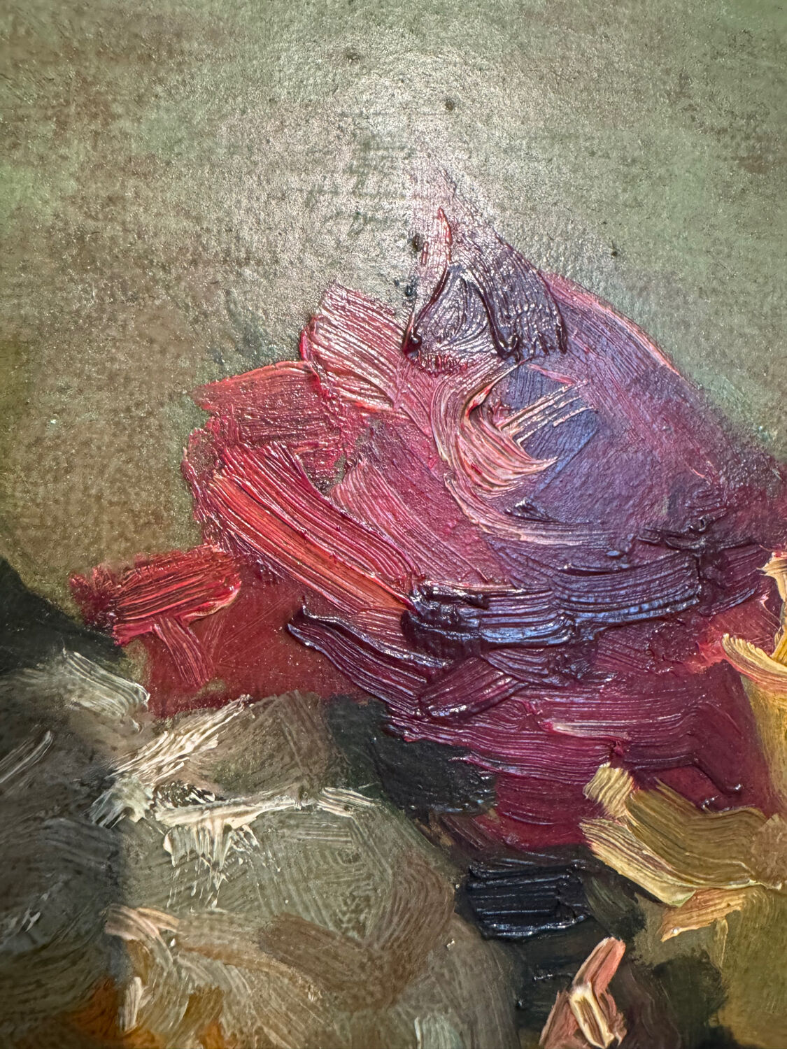 Antique painting, Still life with roses, signed Chaleyé