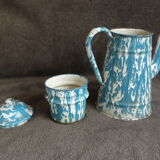 Vintage coffee maker in French sky blue enamel