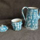 Vintage coffee maker in French sky blue enamel