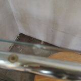 Table in metal chrome and glass 1970