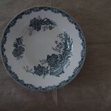 Old faience plate old St Amand decoration Daisy blue flowers