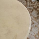 Vintage stool in cream white patinated wood