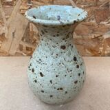 Ancien vase migeon la borne grès beige mouchetée vintage