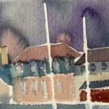 Aquarelle " Port breton "