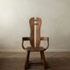 Brutalist Oak Armchair with Sculptural High Back by De Puydt, 1960s