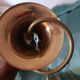 Vintage suspension in amber glass and brass