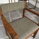 Fauteuil scandinave vintage teck et tweed