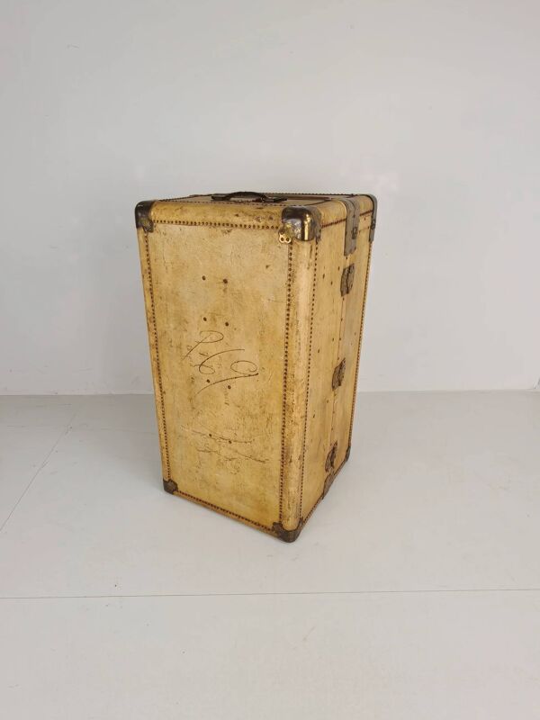 Malle-armoire des années 1930 de Hartmann – coffre en cuir de chèvre