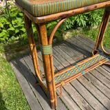 Vintage 1950s rattan console