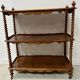 Napoleon III console table with three shelves in mahogany and veneer, 19th century