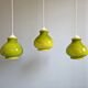 Vintage green opaline pendant light (4 available), 1960-70