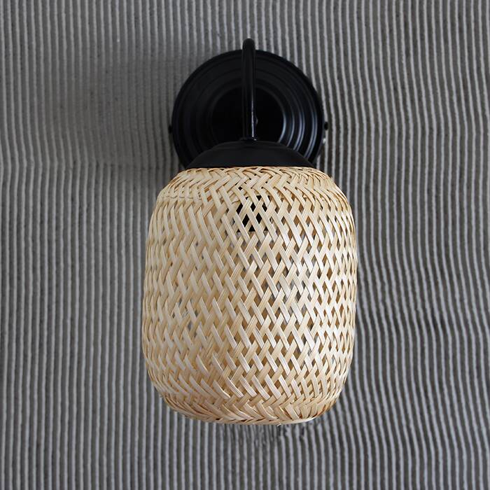 Bohemian Bamboo Sconce Lamp 16x19Cm