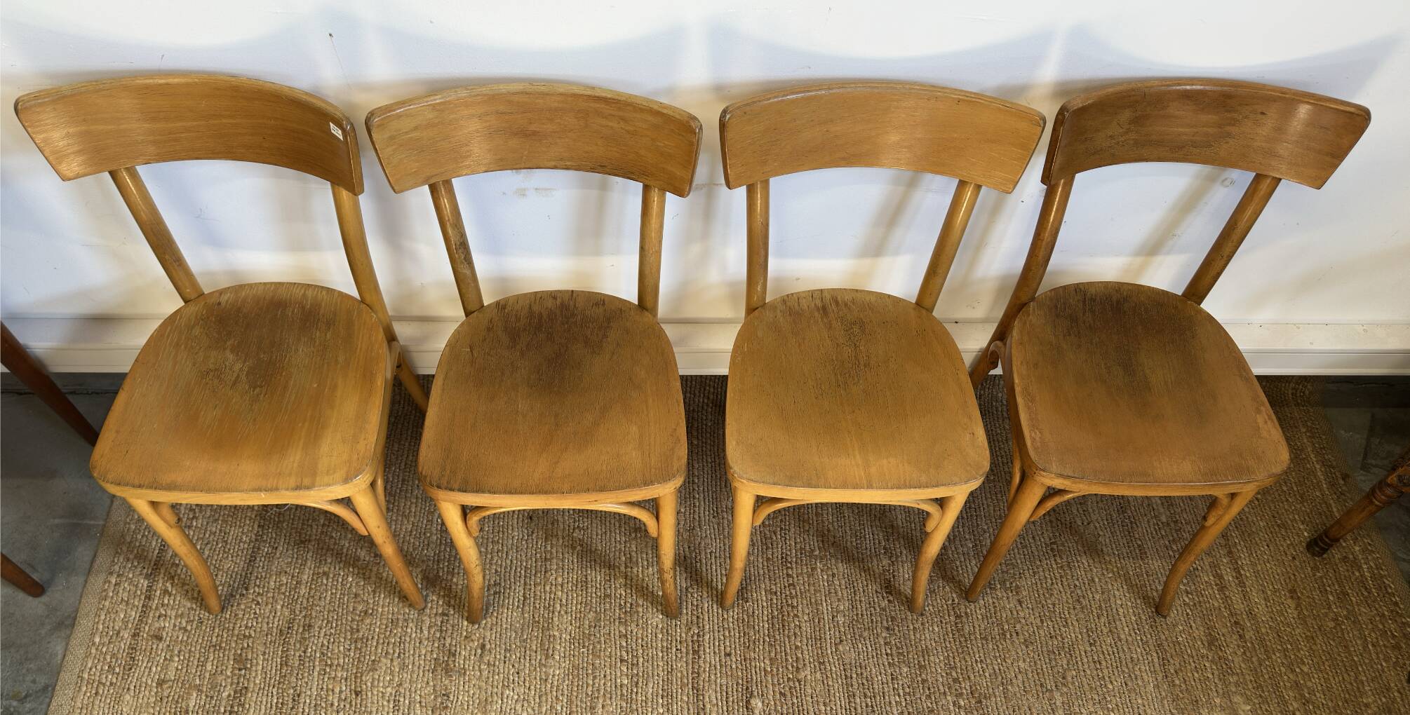 4 chaises bistrot en bois courbé - style baumann