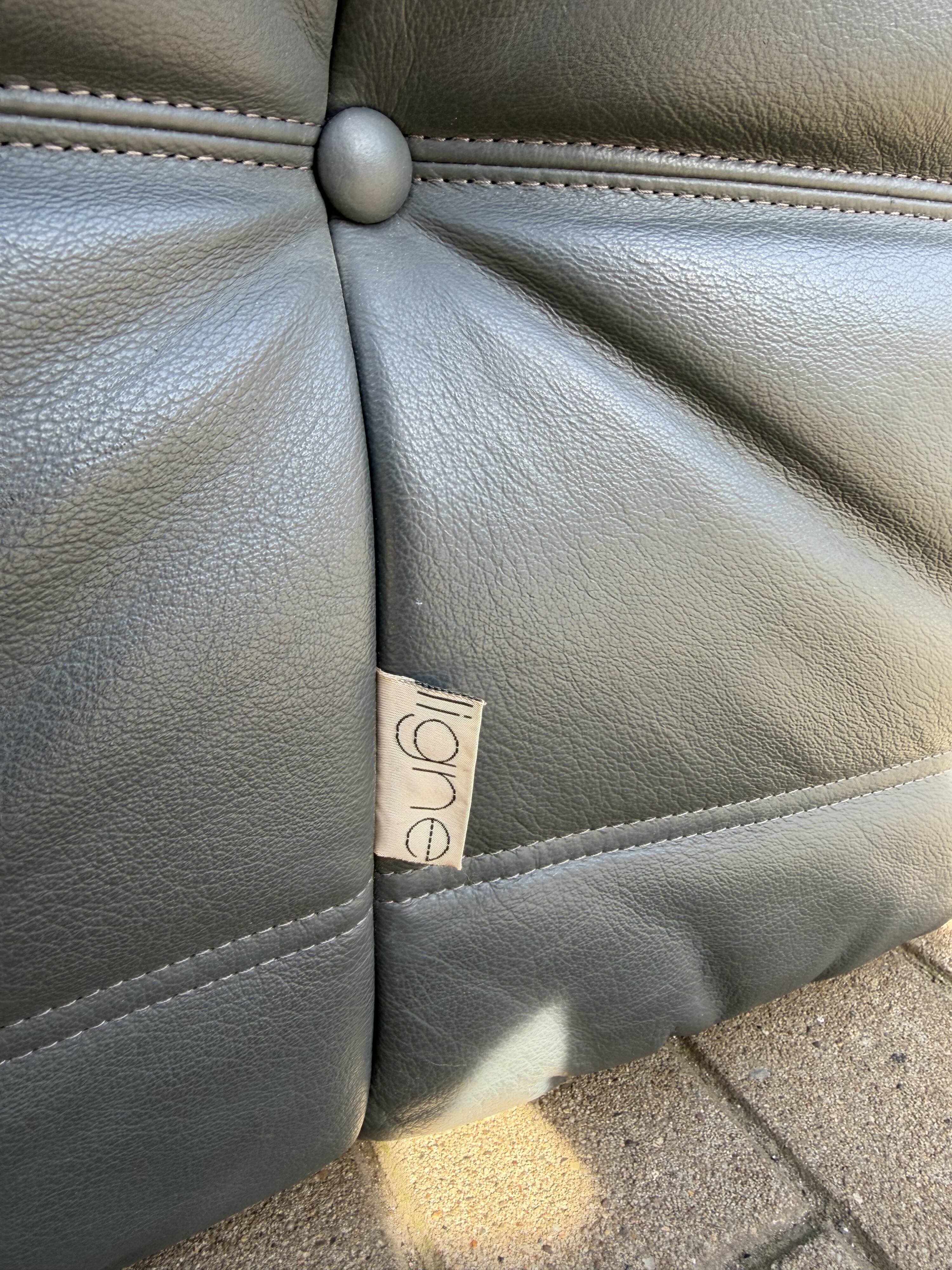 100% authentic Ligne Roset Togo 3-seater Anthracite Grey leather