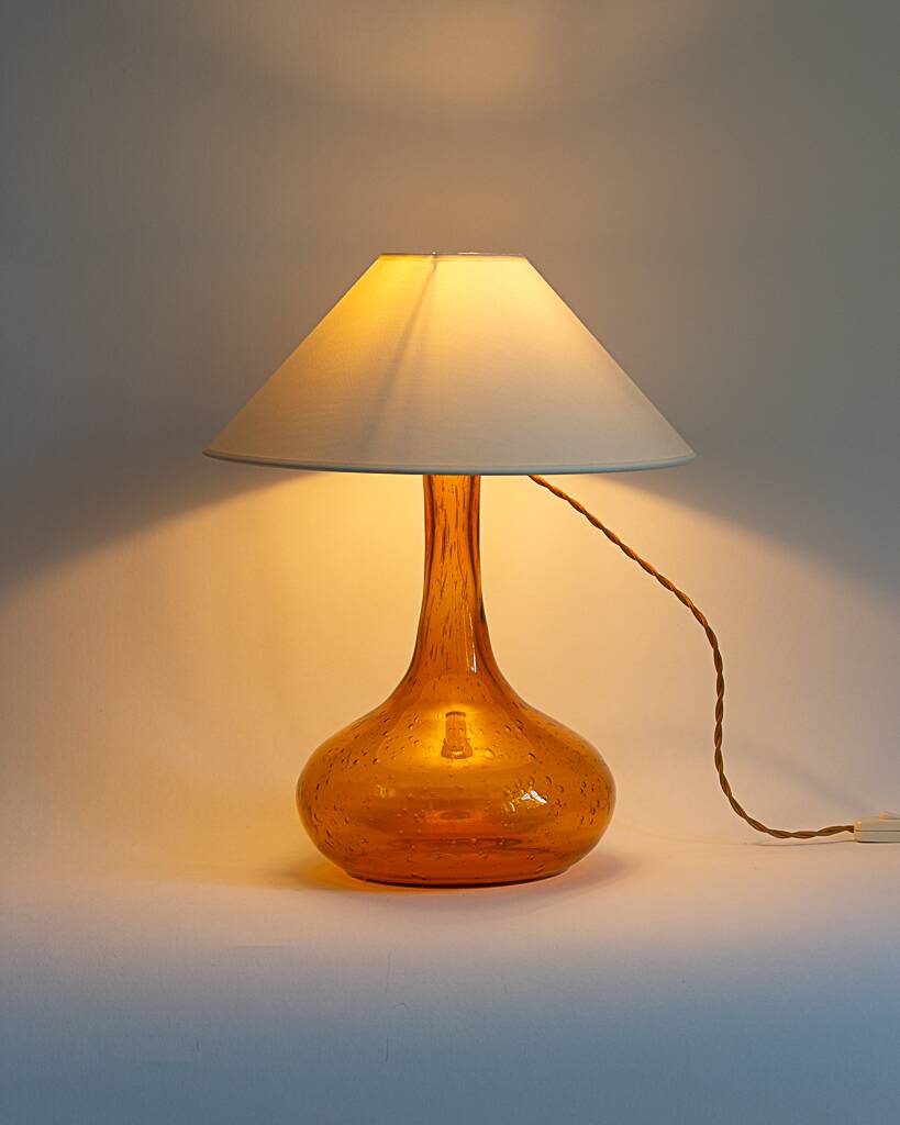 Bubble blown glass lamp base, 60s/70s