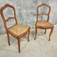 Set of antique French chairs dining chairs webbing and beech