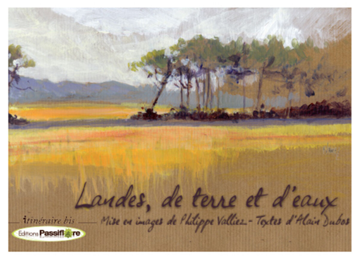 Painting Watercolor "The House by the Lake" Landes by P. Valliez Dordogne