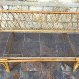 1950s rattan chaise longue sofa