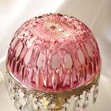Glass and crystal pink boudoir grapevine lamp