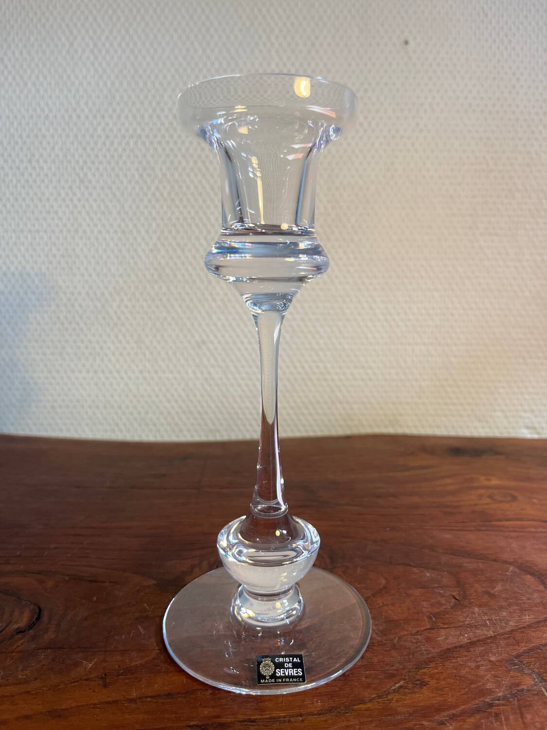 Bougeoir chandelier en cristal de Sèvres