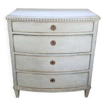 Orignal Painted Chest Of Drawers Louis Seize Style Made In Greenish Patinated Color From 1790s