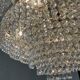 Hot air balloon chandelier in silver bronze and crystal tassels