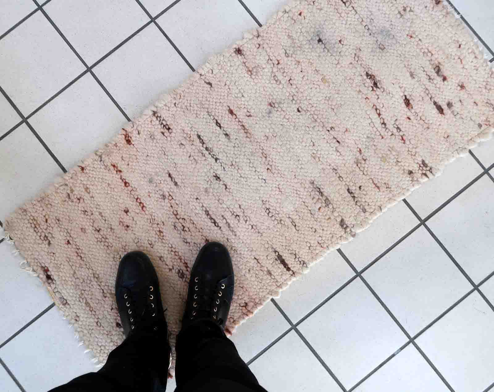 Vintage indian kilim handmade carpet 54cm x 118cm, 1970s