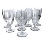 Antique wine glasses half-crystal - France circa 1900