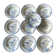 Service 10 assiettes creuses faïence Gien Terre de Fer Oiseau modèle Proven