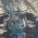 Tealight holder, blown glass candle holder in blue color from Biot glassworks