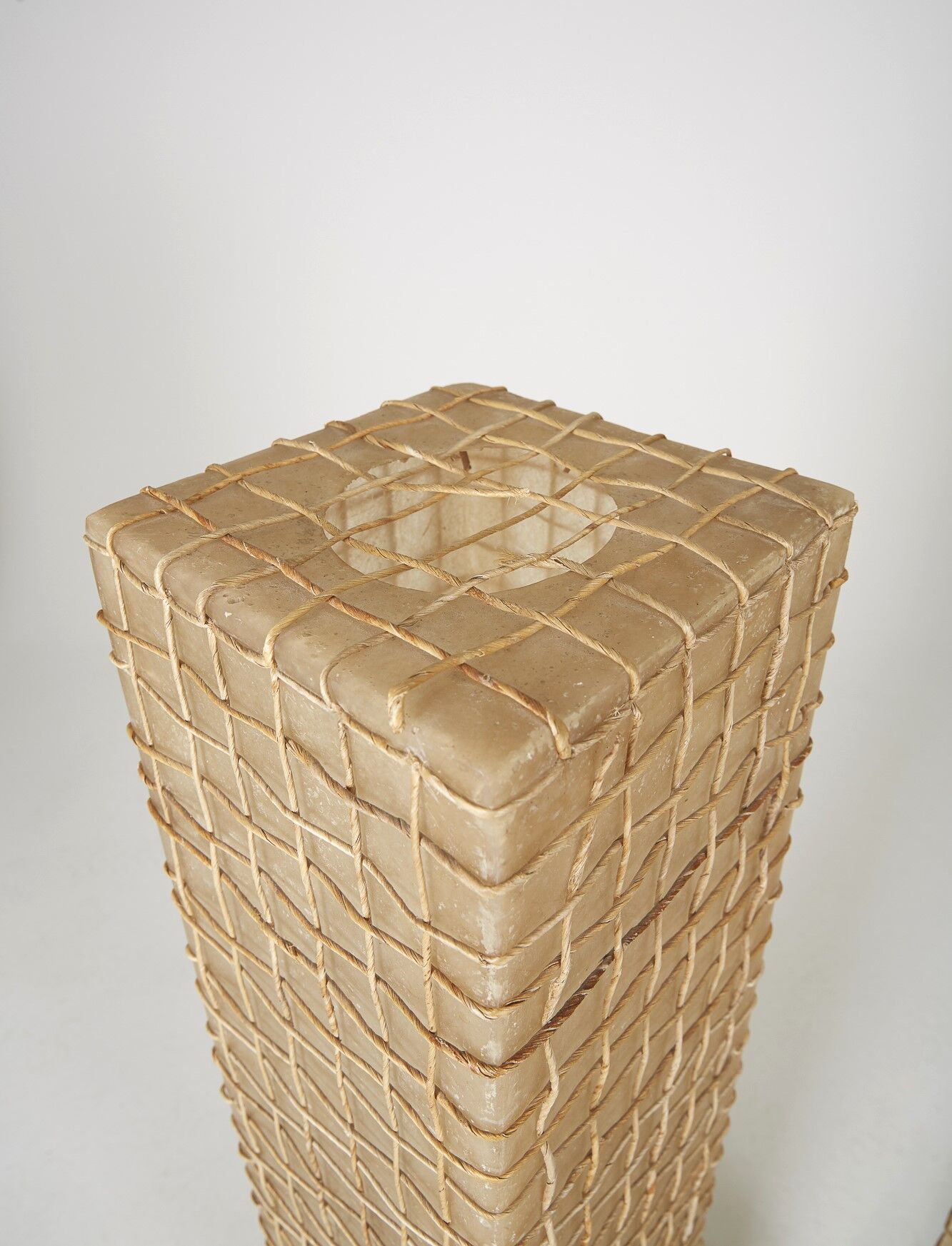 Pair of resin and rope floor lamps 1960s