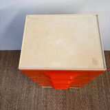 Commode à tiroir Prisunic orange 1970