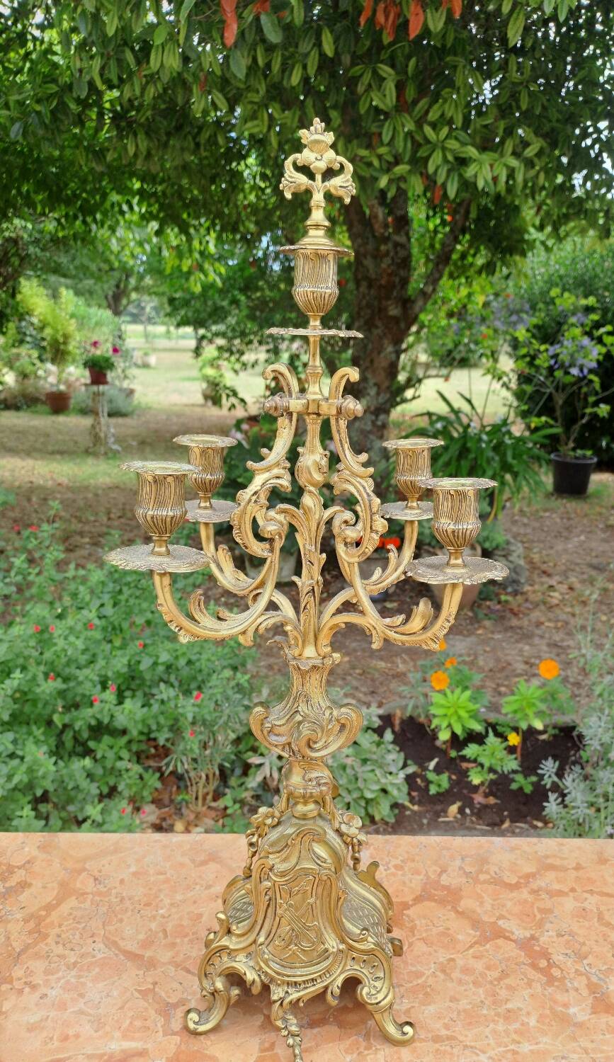 Napoleon III bronze candlestick