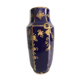 Vase dorure or bleu de four