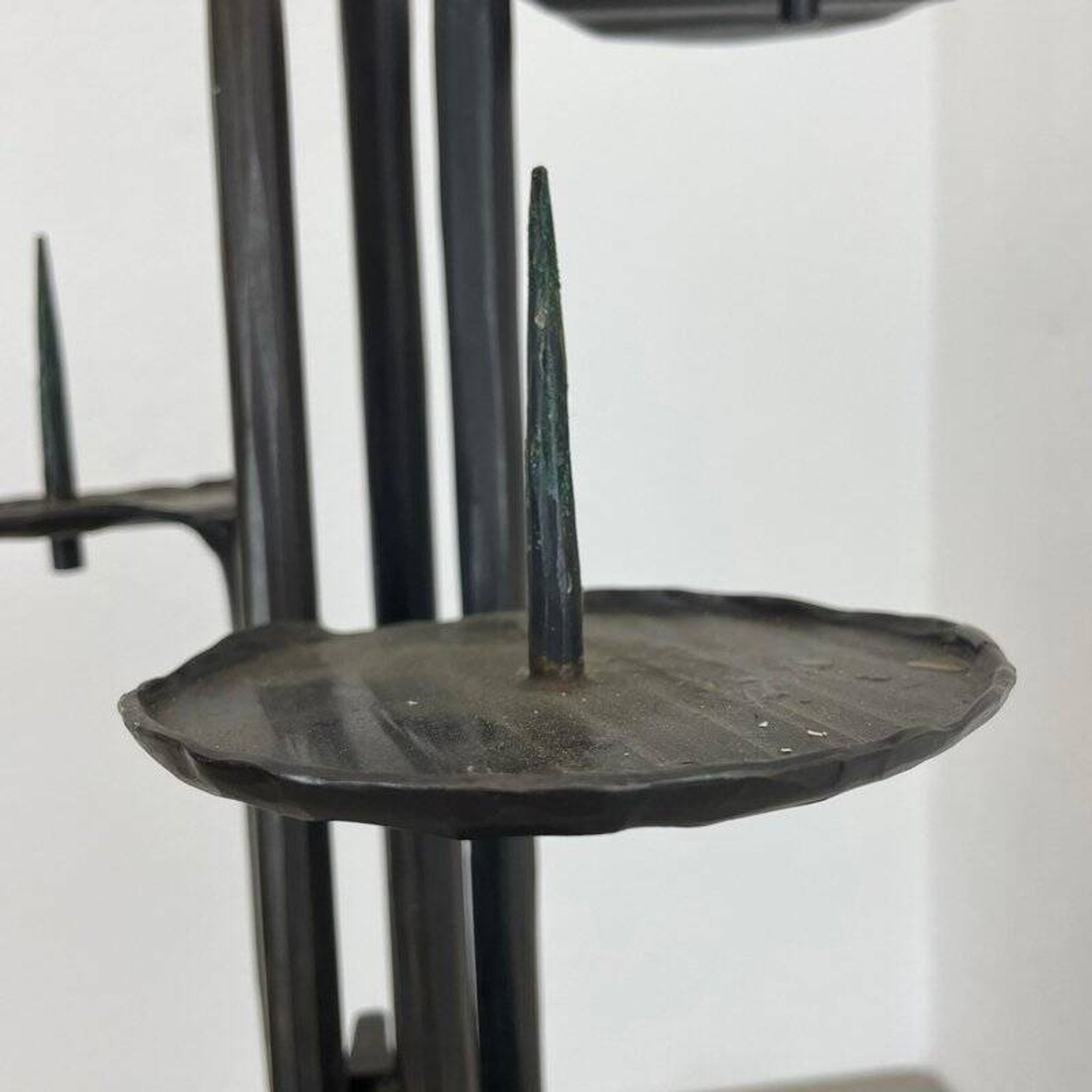 Large brutalist bronze candleholder by Manfred Bergmeister, Germany, 1970s