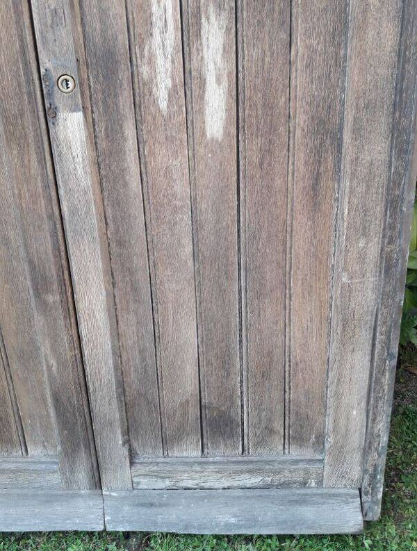 Porte double d’entrée 227x142,2cm chêne serrure multipoints et son cadre