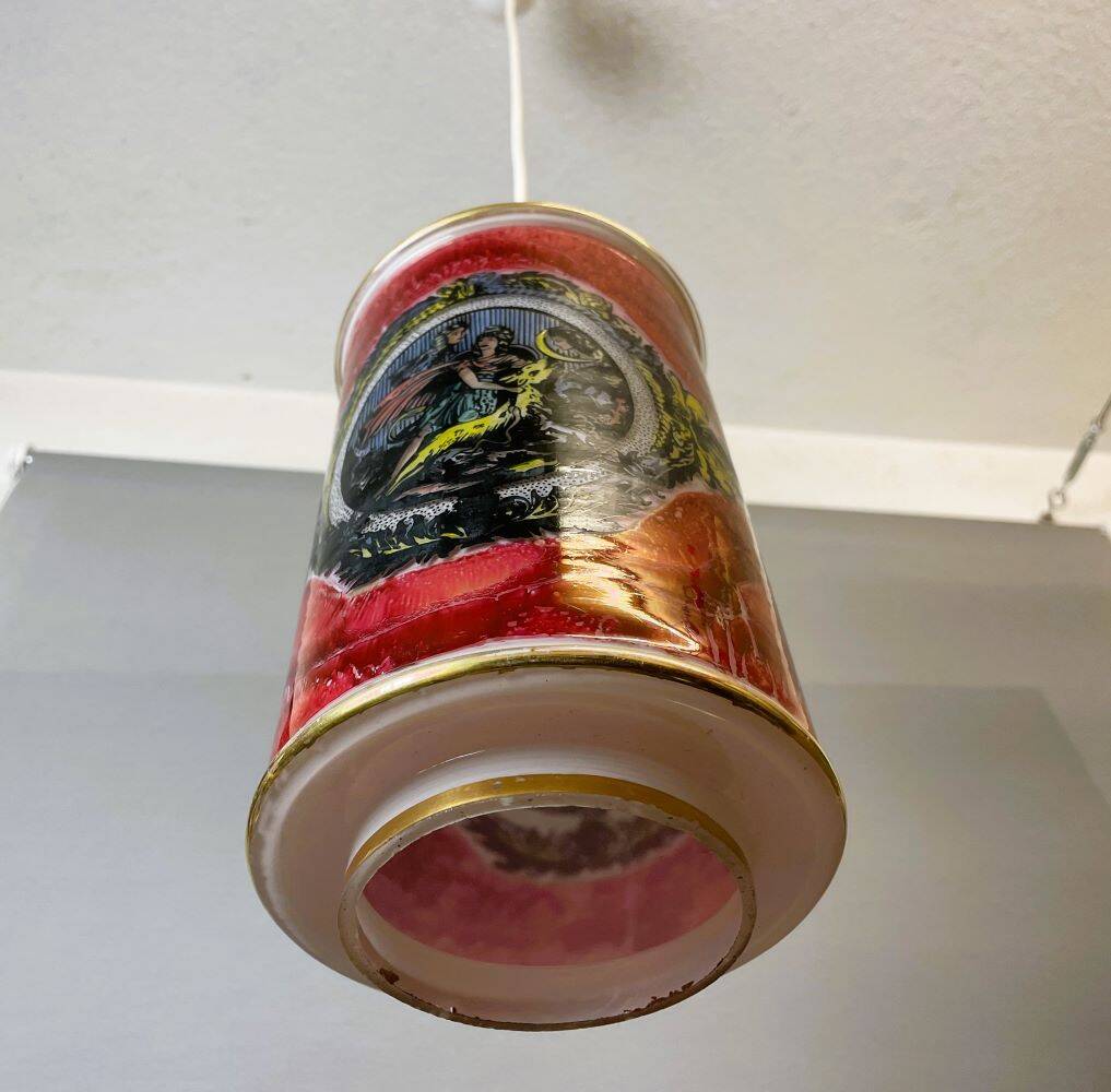 Hand Painted Glass Hanging Lamp