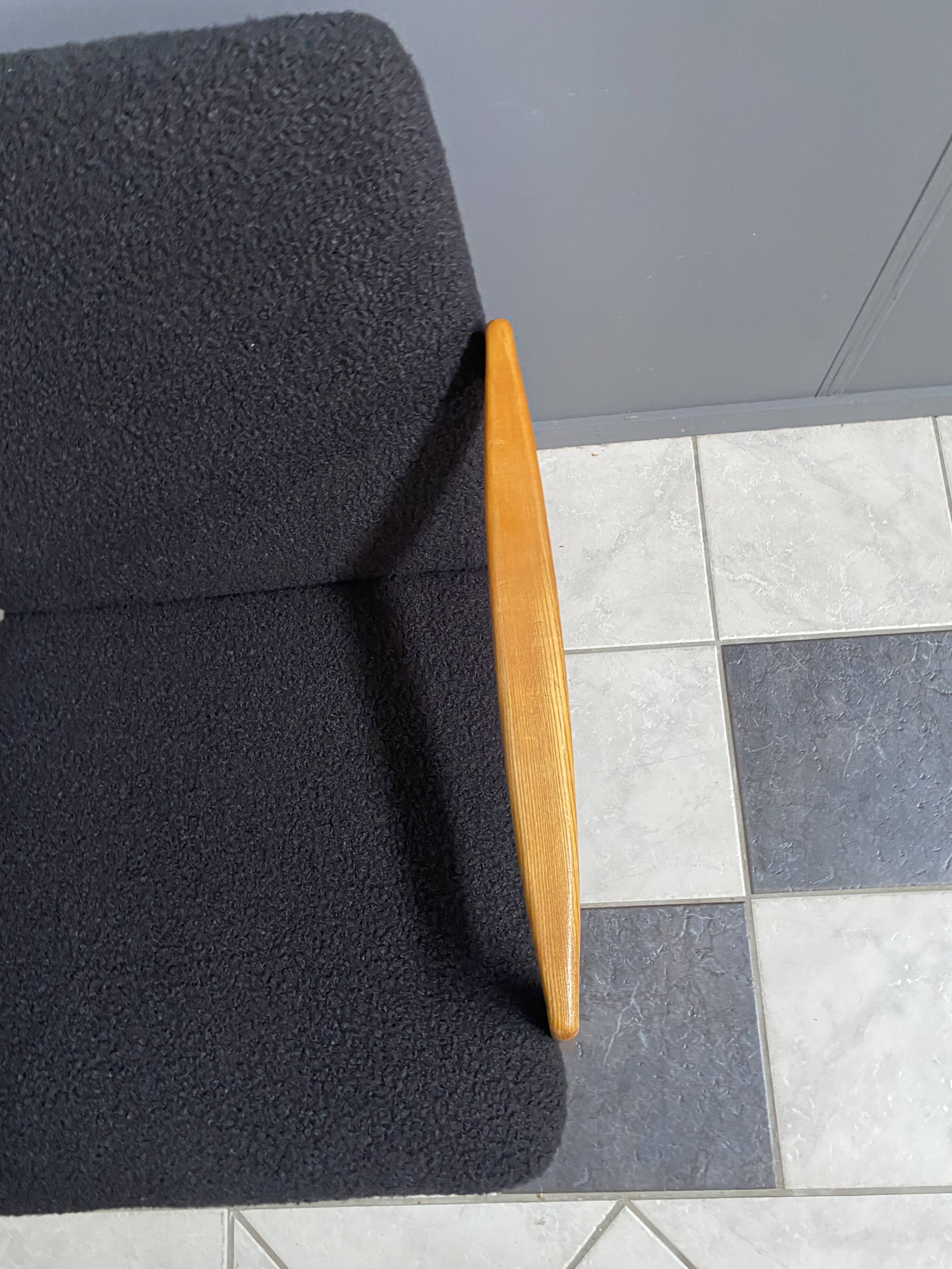 Black Boucle fabric chair 1970s