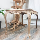 Louis XV coffee table in brass pink marble