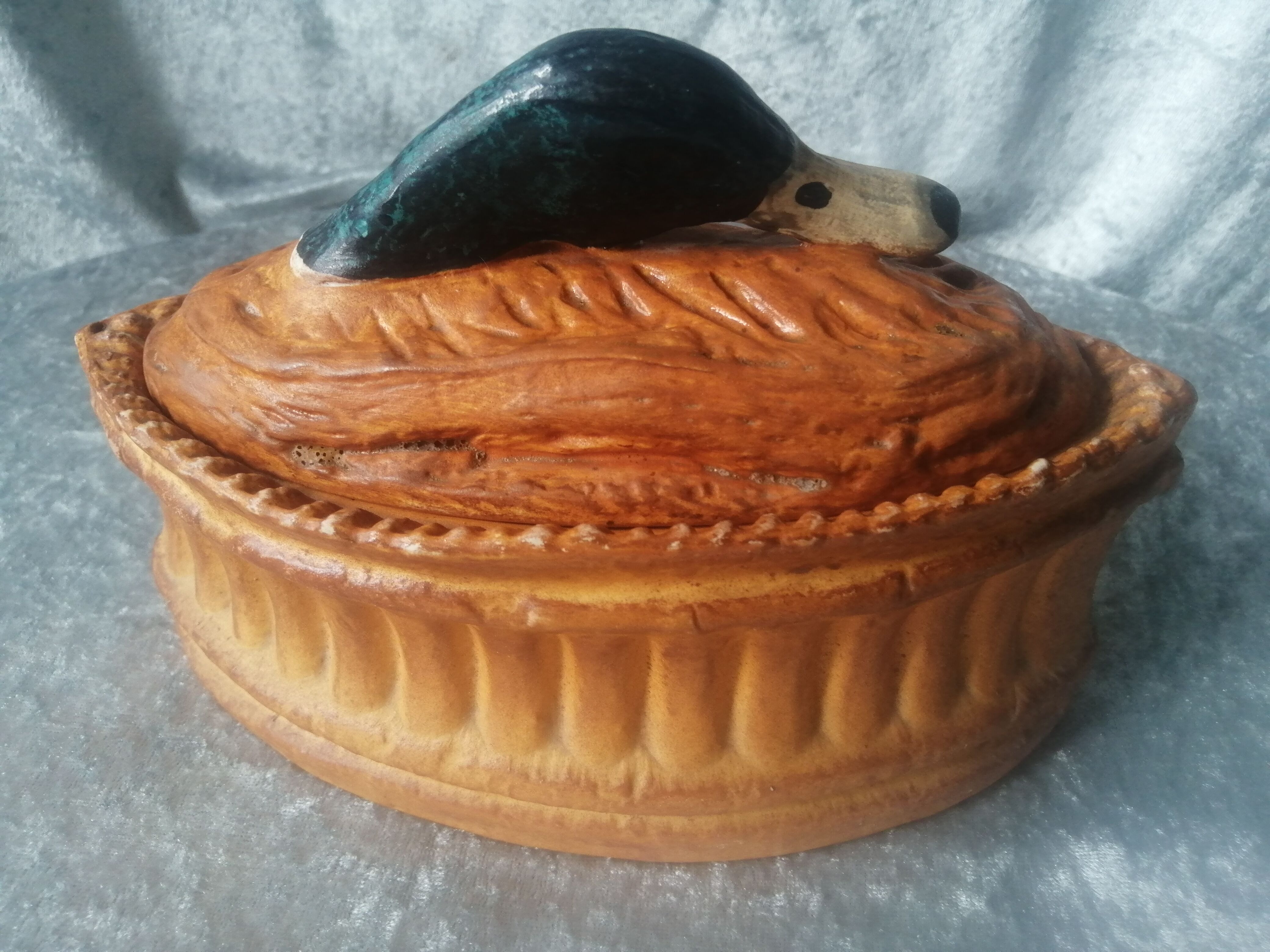 Terrine a paté in limoges porcelain pillivuyt in the shape of a duck