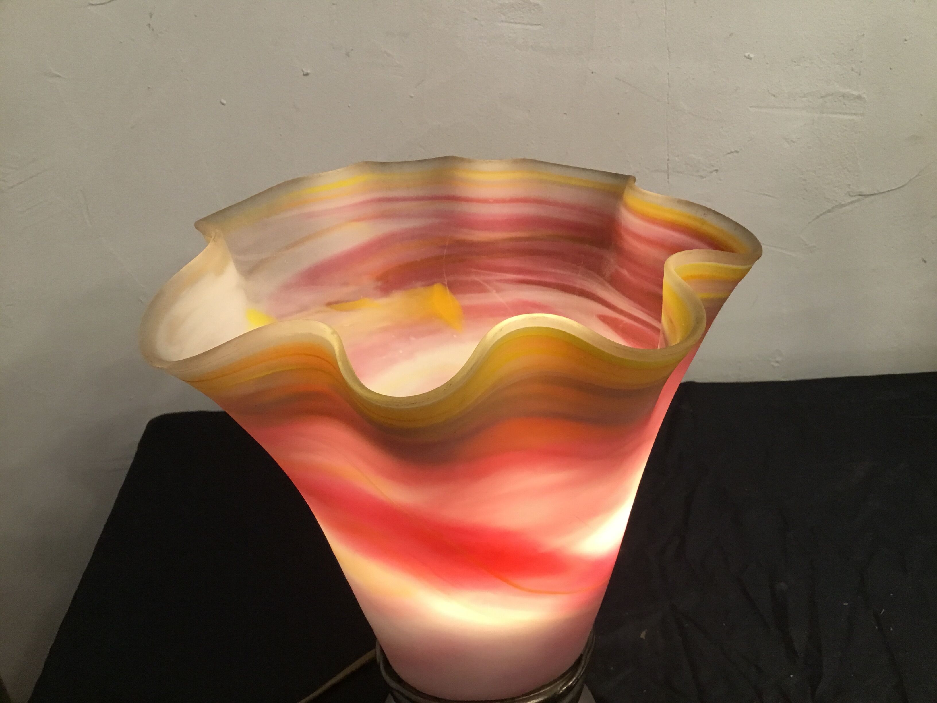 Vase lamp in glass paste and bronze signed Florea SILVIU