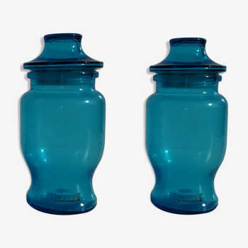 Pair of blue jars