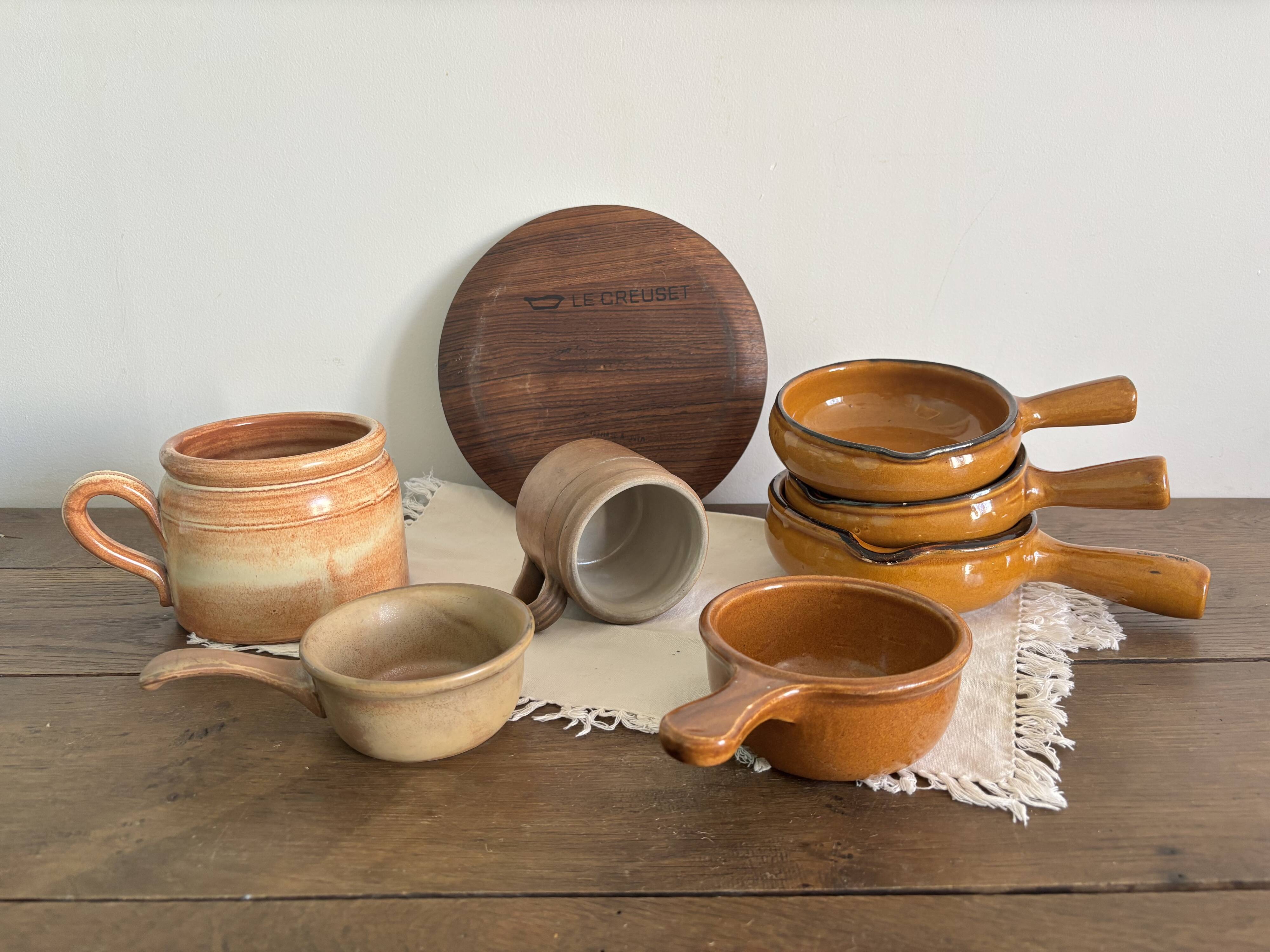 Ensemble de grès et céramiques vintage – Cuisine d'antan – Années 60-70