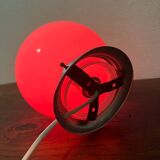 Small opaline globe table lamp with aluminum base